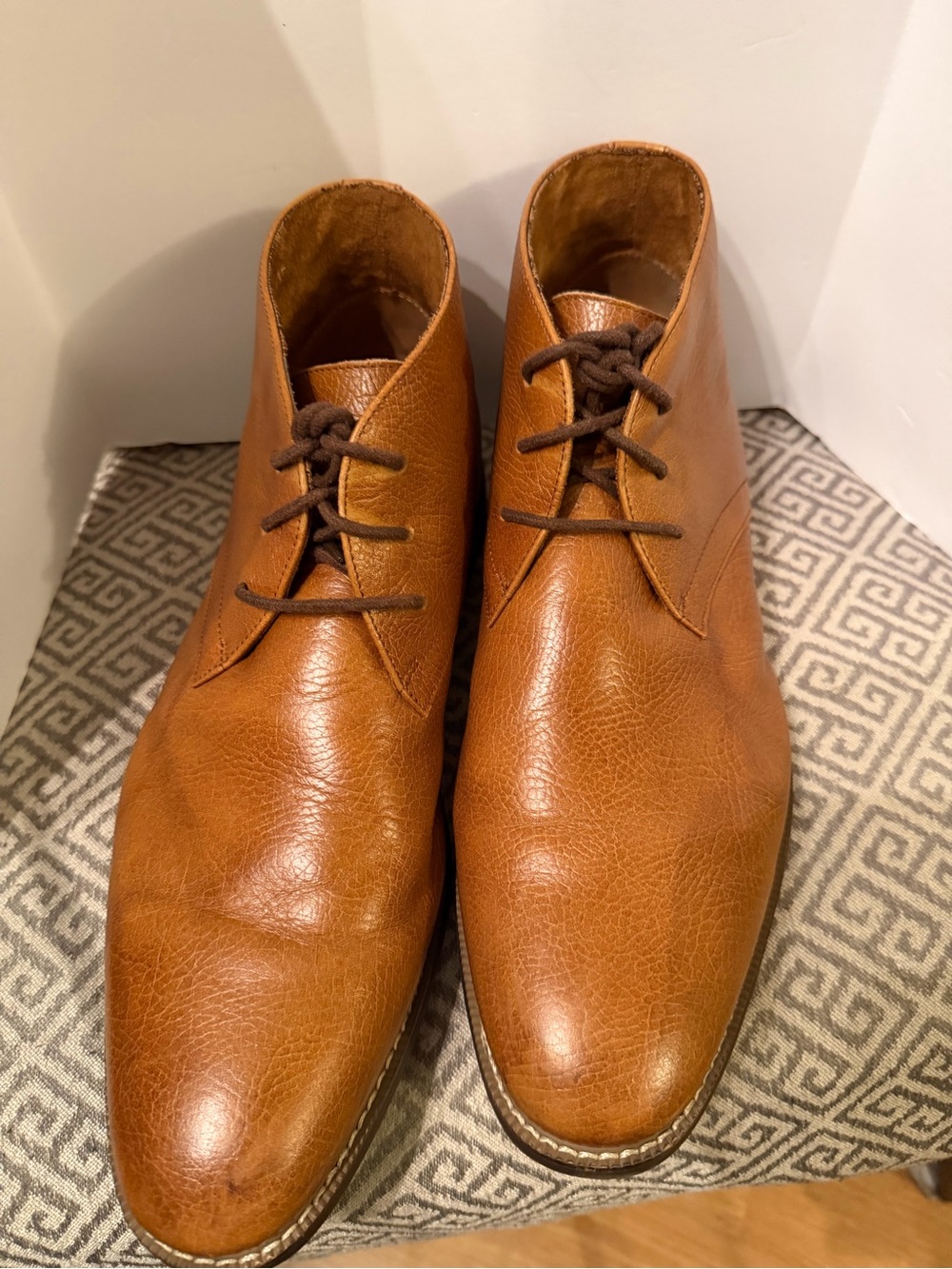 Carlo Morandi Sz 11 Men's Tan Leather Chukka Boots - Sleek Casual Comfort. Lace.